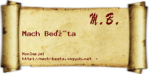 Mach Beáta névjegykártya