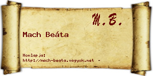 Mach Beáta névjegykártya