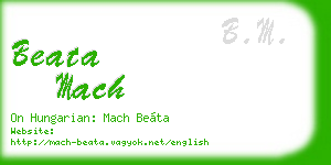 beata mach business card